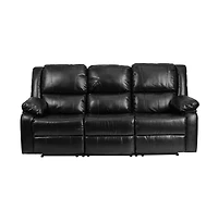 Bustle Back Leathersoft Sofa With Two Built-In Recliners