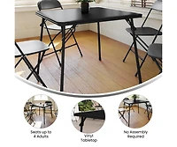 Foldable Card Table With Vinyl Top - Game Portable