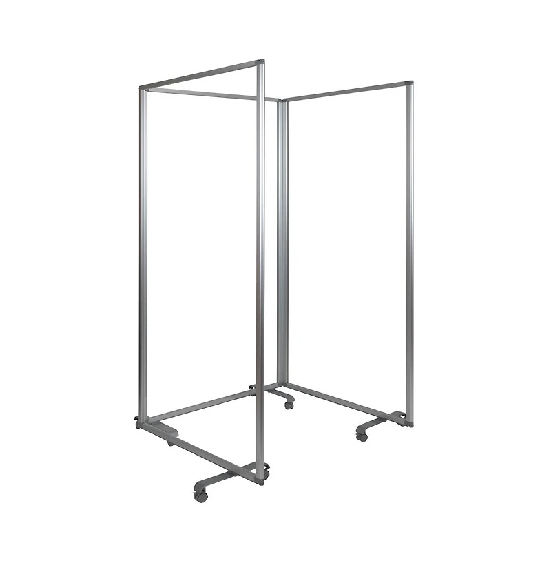 Emma+Oliver Transparent Acrylic Mobile Partition With Lockable Casters