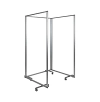 Emma+Oliver Transparent Acrylic Mobile Partition With Lockable Casters