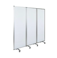 Emma+Oliver Mobile Magnetic Whiteboard 3 Section Partition With Locking Casters, 72"H X 24"W