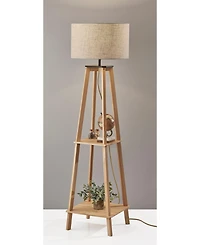 Adesso 59.75" Wood Kirby Shelf Floor Lamp