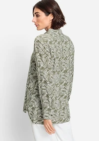 Olsen Women's Long Sleeve Allover Print Shirt