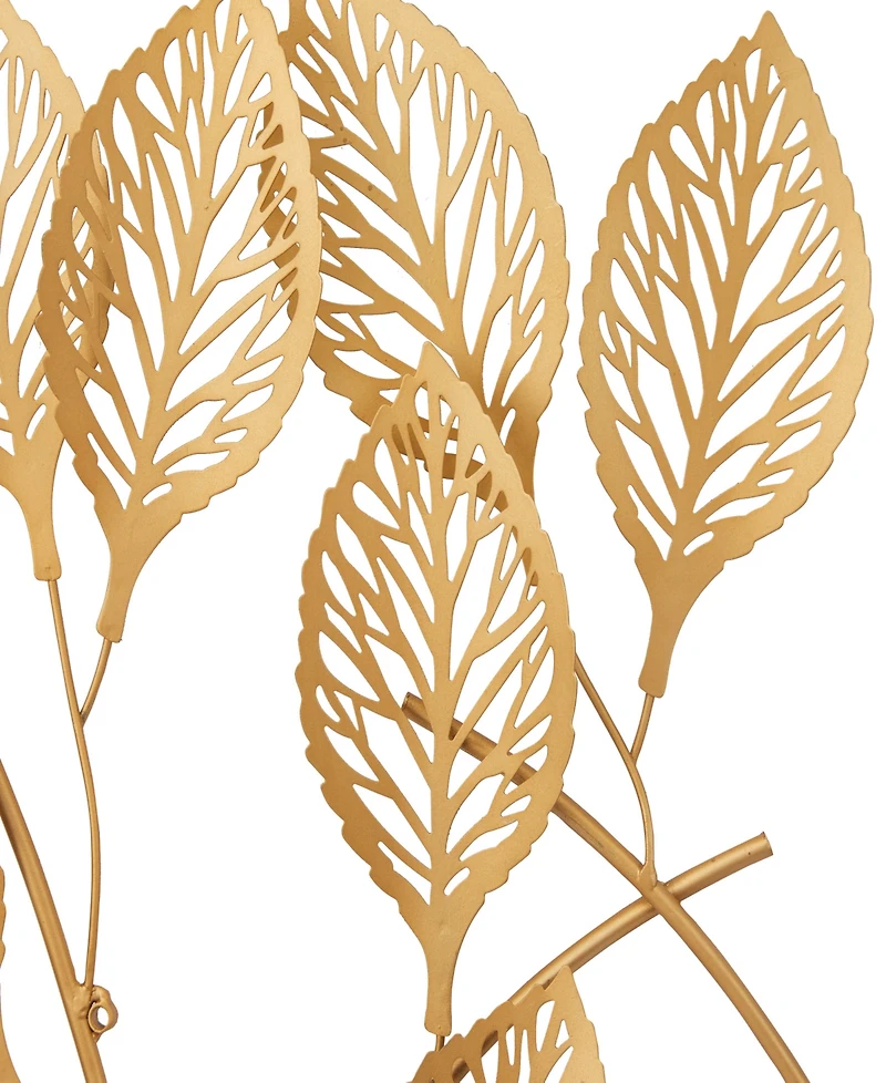 Rosemary Lane Gold Metal Leaf Wall Decor 36" x 1" x 29"