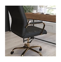 Milano Contemporary Mid-Back Home Office Chair With Padded Arms