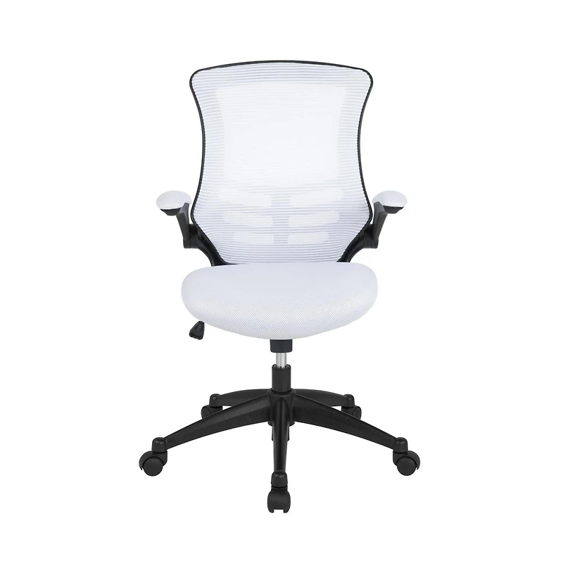 Emma+Oliver Mid-Back Mesh Swivel Ergonomic Task Office Chair With Flip-Up Arms