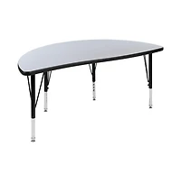 Emma+Oliver 76" Oval Wave Collaborative Laminate Activity Table Set With 14" Student Stack Chairs