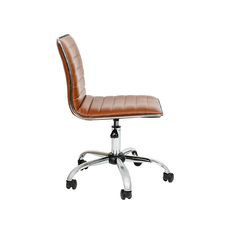 Merrick Lane Amelie Home Office Chair Ergonomic Executive Ribbed Low Back Armless Computer Desk - Base, Frame & Border