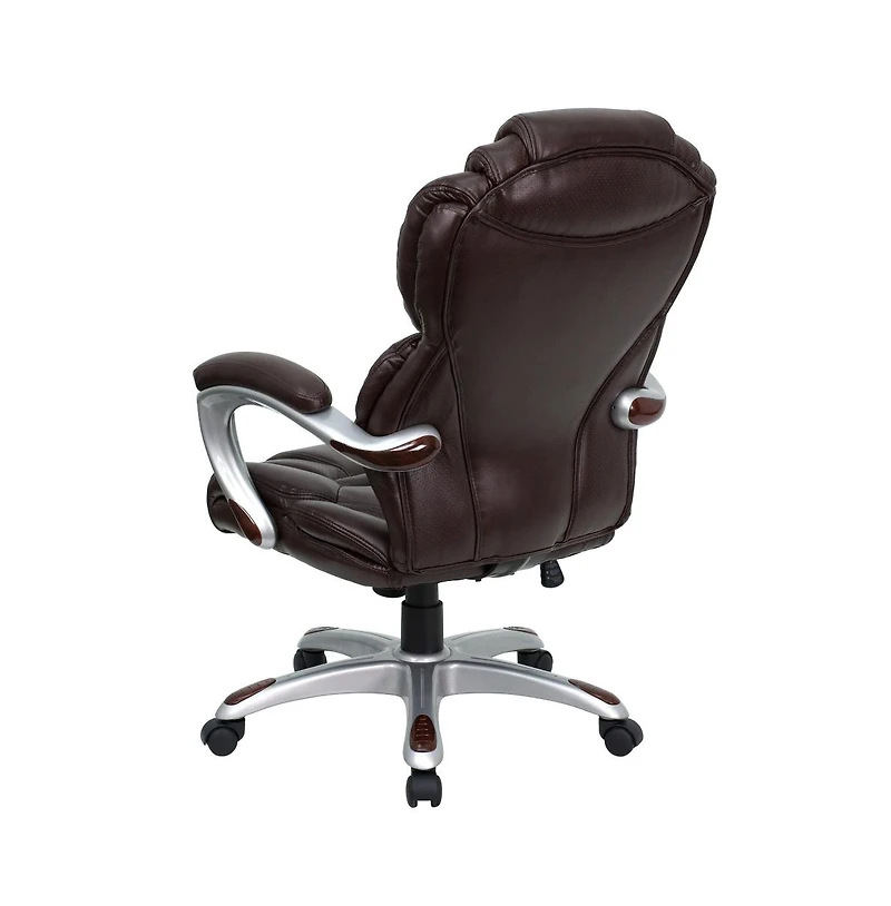 Emma+Oliver High Back Executive Swivel Ergonomic Office Chair With Accent Layered Seat/Back