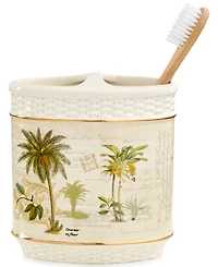 Avanti Colony Palm Tree Textured Ceramic Toothbrush Holder