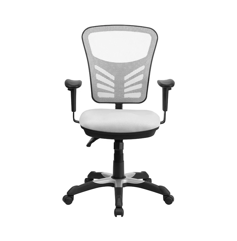 Mid-Back Mesh Triple Paddle Swivel Ergonomic Office Chair With Adjustable Arms