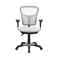 Mid-Back Mesh Triple Paddle Swivel Ergonomic Office Chair With Adjustable Arms
