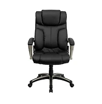 Emma+Oliver High Back Folding Leather Executive Swivel Office Chair With Arms