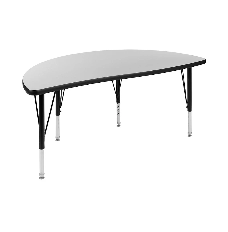 47.5" Circle Wave Collaborative Laminate Activity Table Set With 14" Student Stack Chairs