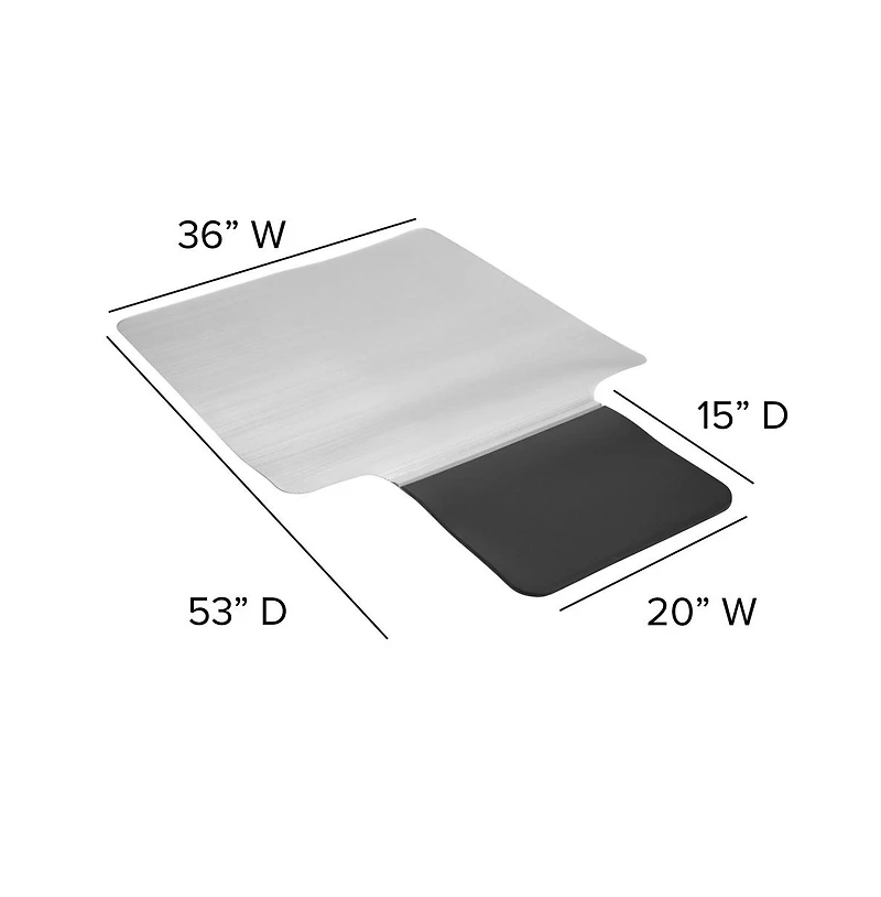 Emma+Oliver Ergonomic Sit Or Stand Chair Mat With Hinged Cushioned Mat - Anti-Fatigue Mat