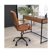 Milano Contemporary Mid-Back Home Office Chair With Padded Arms