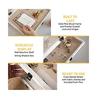Wood Shadow Box Display Case - Solid Wood With Acrylic Window - Security Latch - For Mementos And Keepsakes