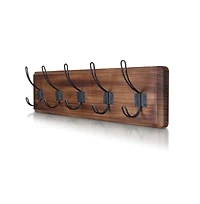 Rustic Coat Rack With Hooks -Wall Mount - Solid Pine Wood Entryway Hanger Farmhouse For Kitchen, Bedroom