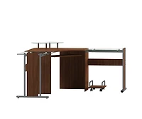 Laminate Corner Desk With Pull-Out Keyboard Tray And Cpu Cart