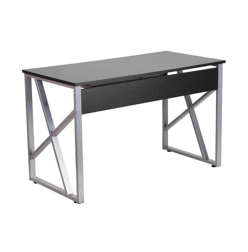 Computer Desk With Pull-Out Keyboard Tray And Cross-Brace Frame