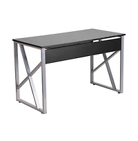 Computer Desk With Pull-Out Keyboard Tray And Cross-Brace Frame