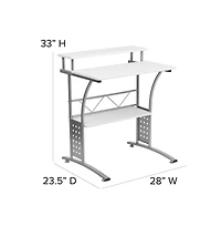 Emma+Oliver Computer Desk With Top And Lower Storage Shelves