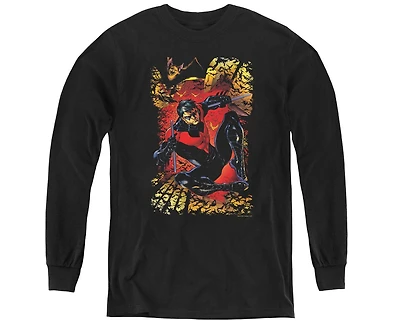 Justice League Boys of America Youth Nightwing 1 Long Sleeve Sweatshirts
