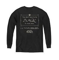 Fantastic Beasts Youth Magic To Work Here Long Sleeve Sweatshirts