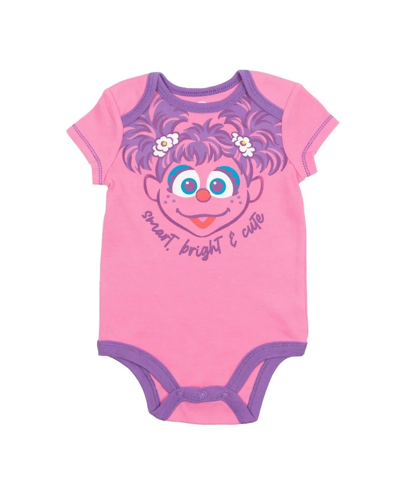 Sesame Street Baby Girls 5 Pack Bodysuits Newborn to