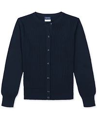 Nautica Little Girls Uniform Pointelle Cardigan