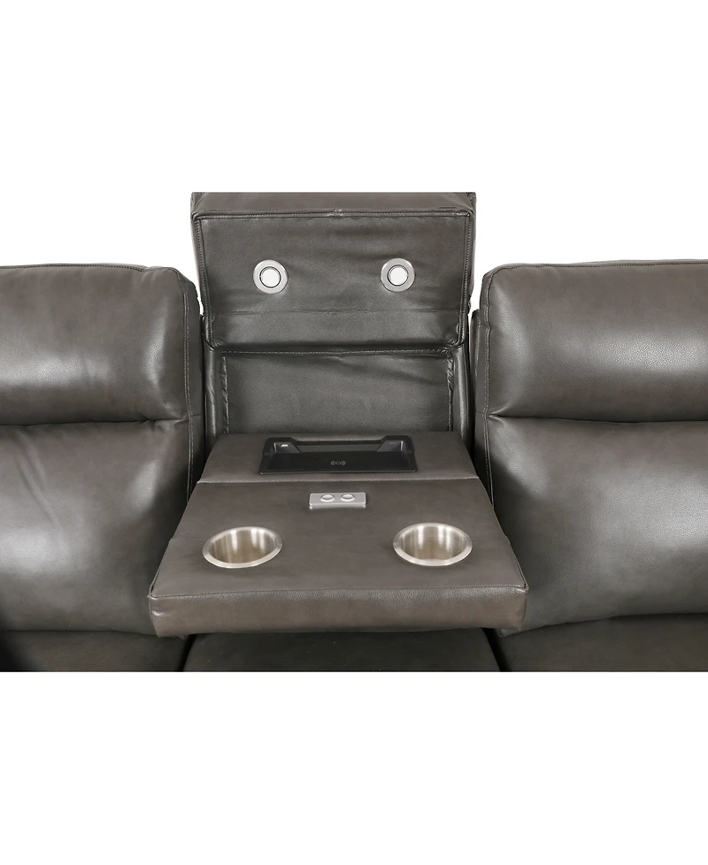 Greymel 84" Zero Gravity Leather Sofa with Power Headrests, Created for Macy's