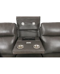 Greymel 84" Zero Gravity Leather Sofa with Power Headrests, Created for Macy's