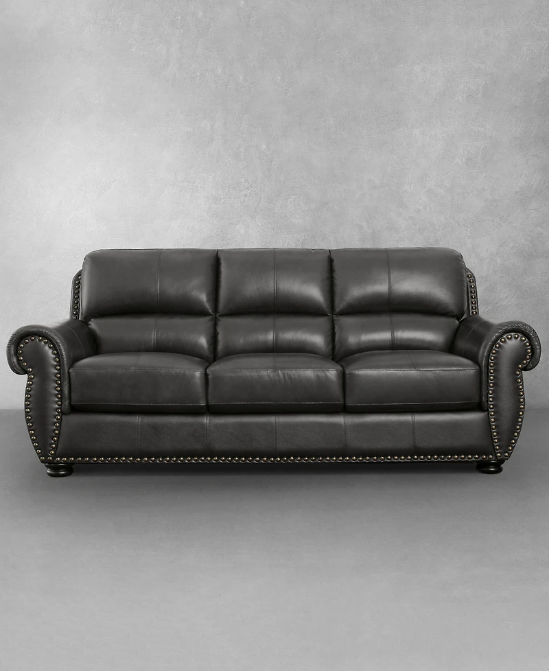 Abbyson Living Arther 85" Leather Traditional Sofa