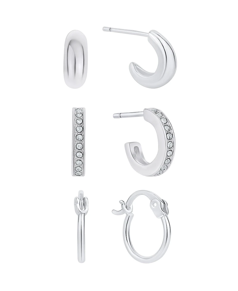 And Now This Crystal Trio Hoop Earring Set
