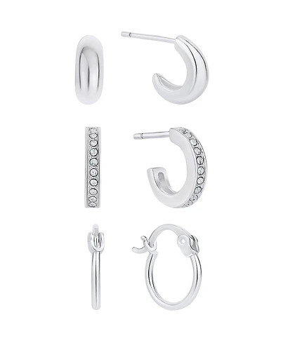 And Now This Crystal Trio Hoop Earring Set