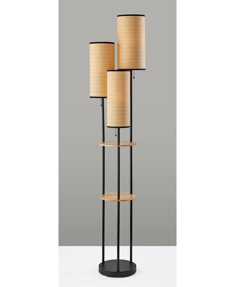 Adesso 68.5" Wood Shelves Trio Floor Lamp