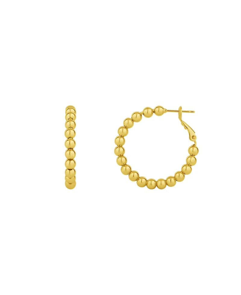 And Now This 18K Gold Plated or Silver Bead Hoop Earring