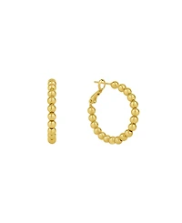 And Now This 18K Gold Plated or Silver Bead Hoop Earring