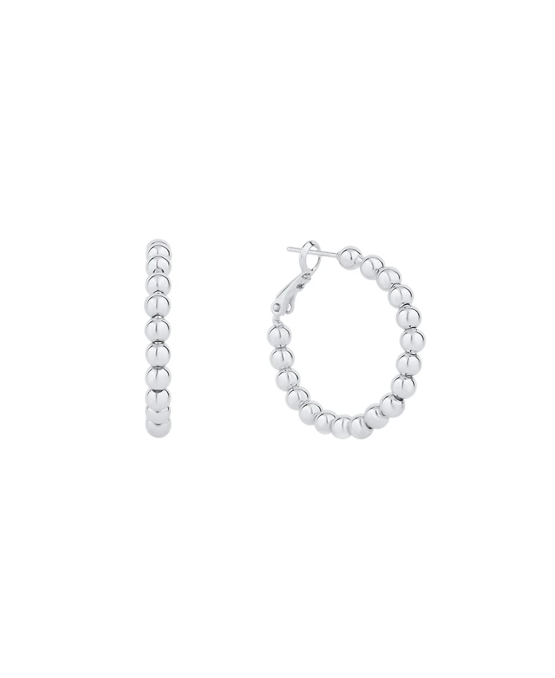 And Now This 18K Gold Plated or Silver Plated Bead Hoop Earring