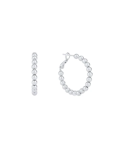 And Now This 18K Gold Plated or Silver Plated Bead Hoop Earring