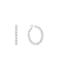And Now This 18K Gold Plated or Silver Plated Bead Hoop Earring