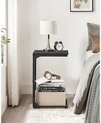 Slim C-Shaped End Table for Sofa or Bedside Use, Ideal as Snack Tv Tray