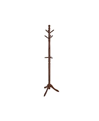 Slickblue Coat Rack With 10 Hooks, Rubber Wood Coat Tree Free Standing, For Clothes, Hats, Handbags, Umbrella