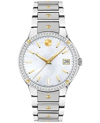 Movado Women's Swiss Se Diamond (1/5 ct. t.w.) Gold-Tone Pvd & Stainless Steel Bracelet Watch 32mm