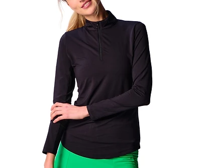 G Lifestyle Clothing Women's Long Sleeve Miock Neck Top Coral XSmall