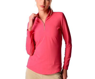 G Lifestyle Clothing Women's Long Sleeve Miock Neck Top Caribbean Turq. XLarge