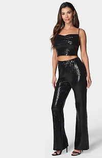 Bebe Women's Two Piece Shimmer Set