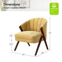 Ibhar Mid-century Barrel Accent Chair with Vertical Channel-tufted Back