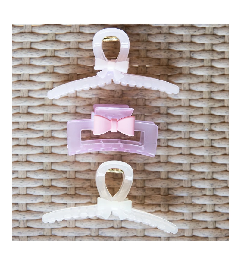 Looped Clip - Matte Pink Bow