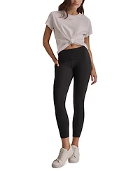 Dkny Sport Women's Cotton Stud Logo Knot-Front T-Shirt